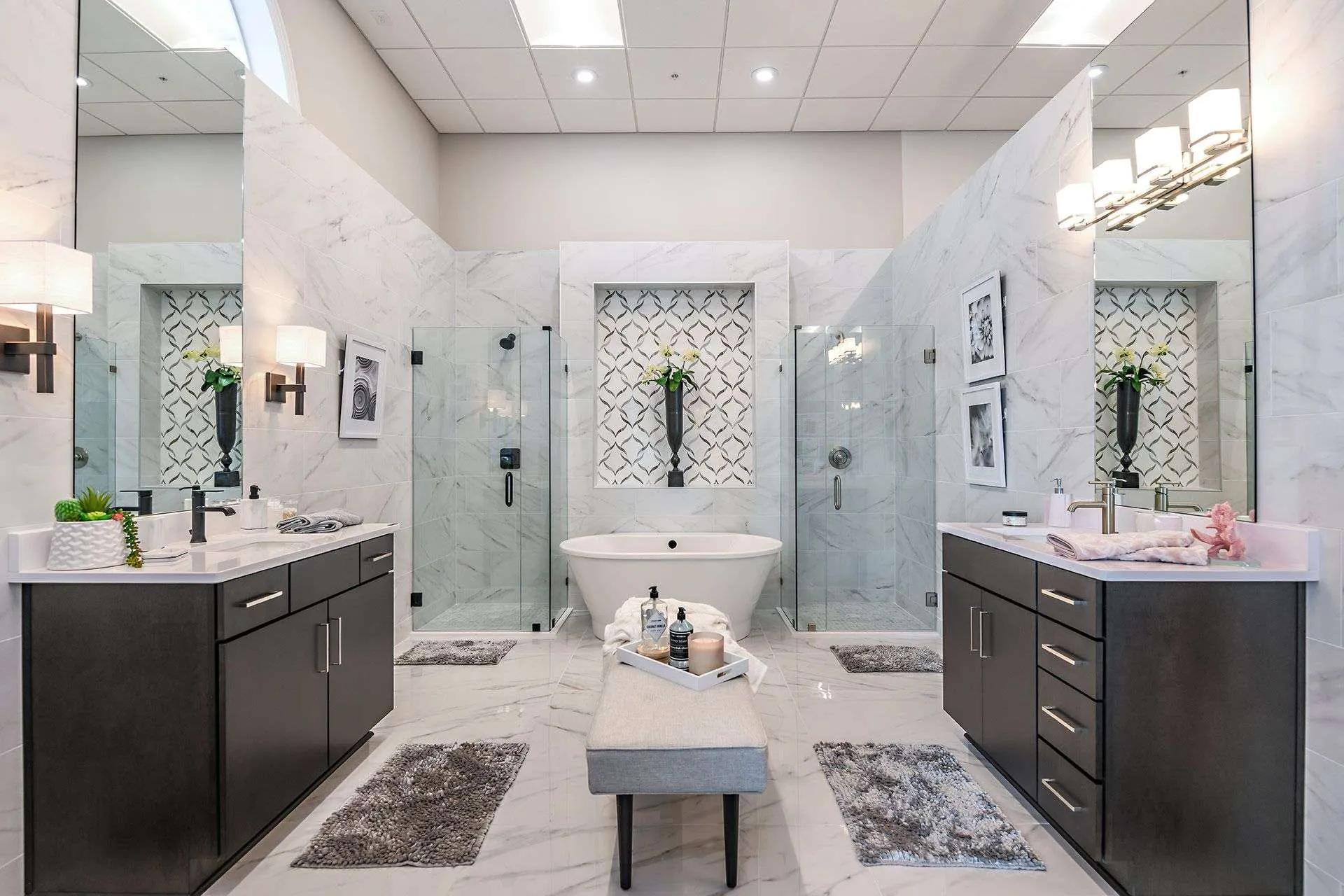 Bathroom mirrors and glass enclosures